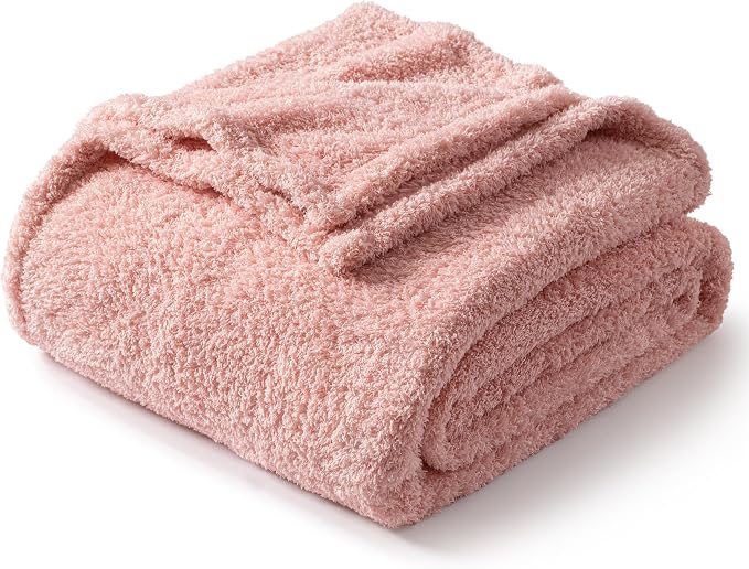 Exclusivo Mezcla Fleece Bed Blankets Queen Size for Bed, 90" x 90" | Super Soft and Cozy Fluffy Blanket for Women, Lightweight and Fuzzy Bedding for Bedroom , All Season, Pink