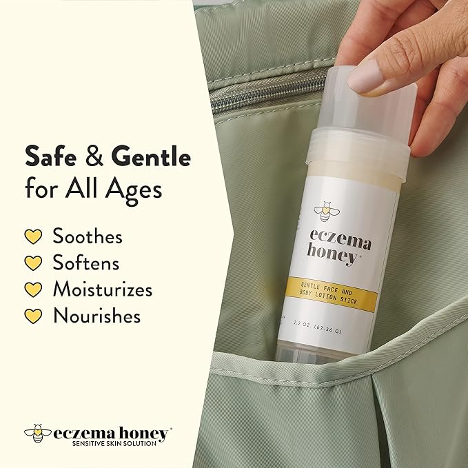 ECZEMA HONEY Gentle Face & Body Lotion Stick - Moisturizing Colloidal Oatmeal Hand Cream for Extremely Dry Skin - Eczema Lotion Helps Psoriasis, Dermatitis & More (2.2 Oz) (Pack of 2)