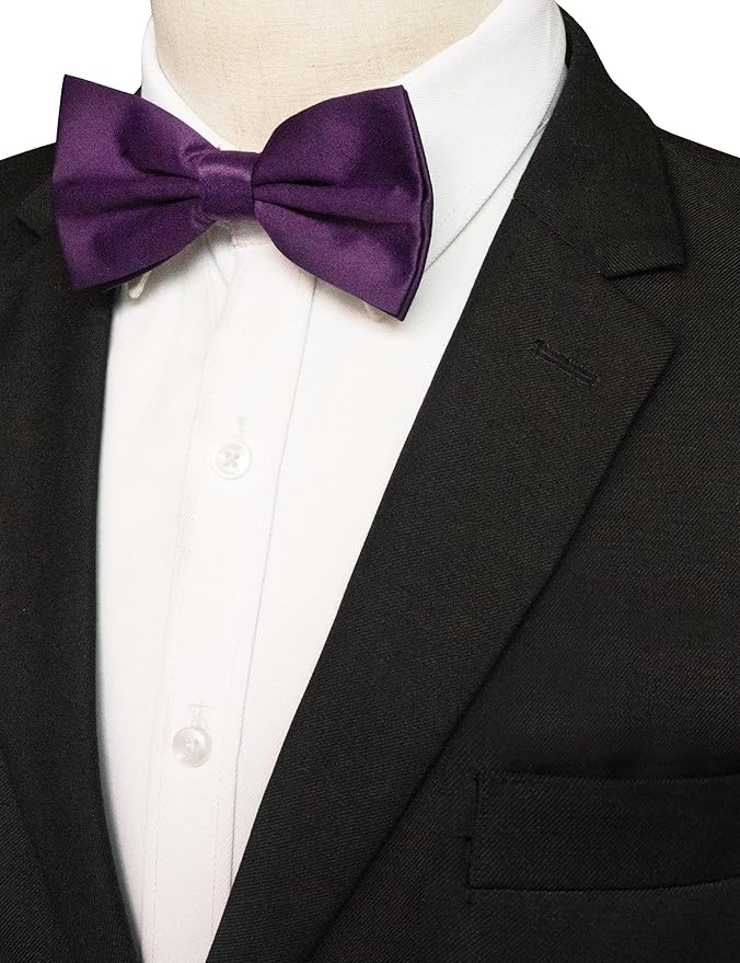 JEMYGINS Solid Color Pre-tied Bow Tie Adjustable Bowtie for Men