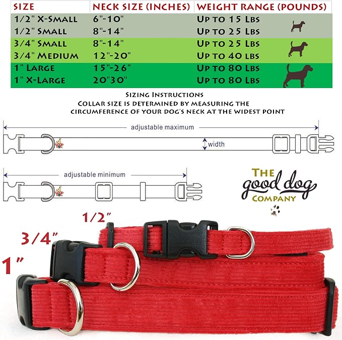 Hemp Corduroy Dog Collar - No Pattern (3/4" Medium, Bronze)