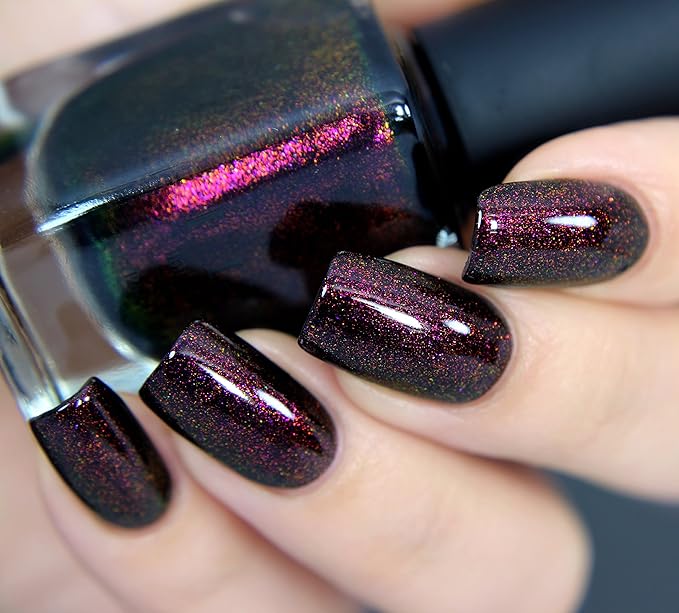ILNP Lights Out - Rich Black Shimmer Nail Polish
