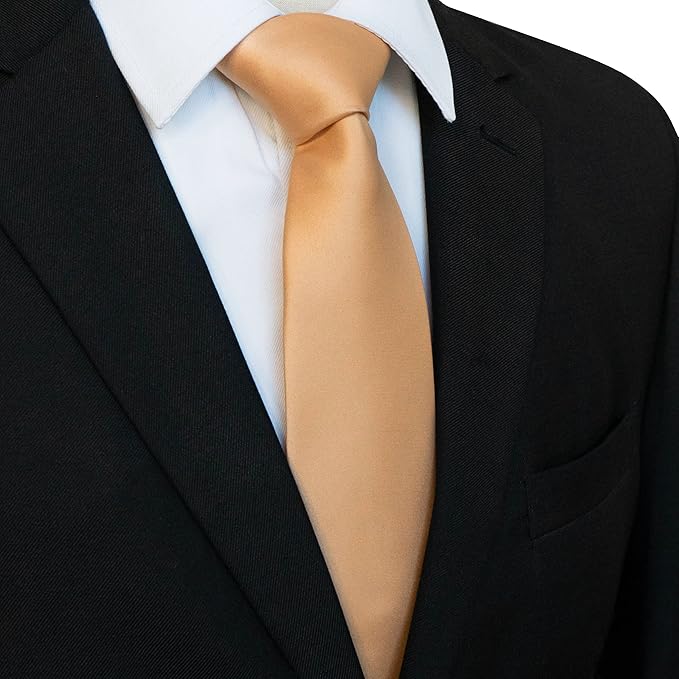 JEMYGINS Solid Color Tie Mens Necktie for Business and Wedding