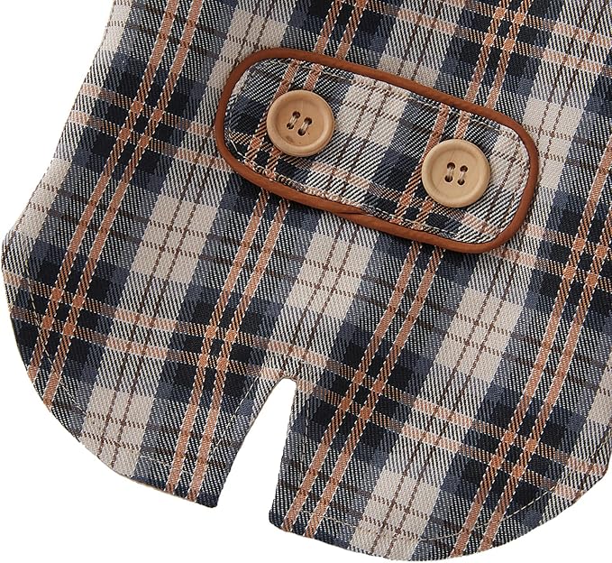 GabeFish Pets Wedding Jackets Suit for Dogs with Bow Tie Puppy Cat Formal Clothes Shirt Tuxedo (Coffee, L (Chest 17.3in/44cm))
