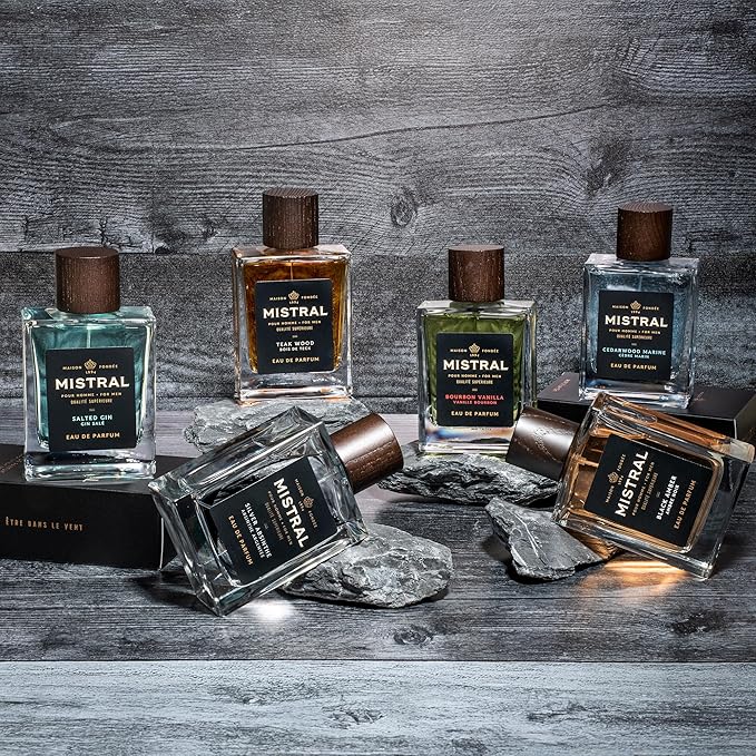 Mistral Men’s Cologne – Salted Gin Eau de Parfum | Fresh & Aquatic Masculine Scent with Grapefruit, Amber, Mint & White Musk | Cruelty-Free & Long-Lasting Perfume for Men, Made in France - 3.4 Oz