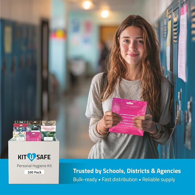 Bulk Period Kits (Assorted Colors) – Prefilled Menstrual Hygiene Kits with Tampon, Pad & Feminine Wipes | Individually Wrapped for Schools, Shelters & Outreach Programs (500)