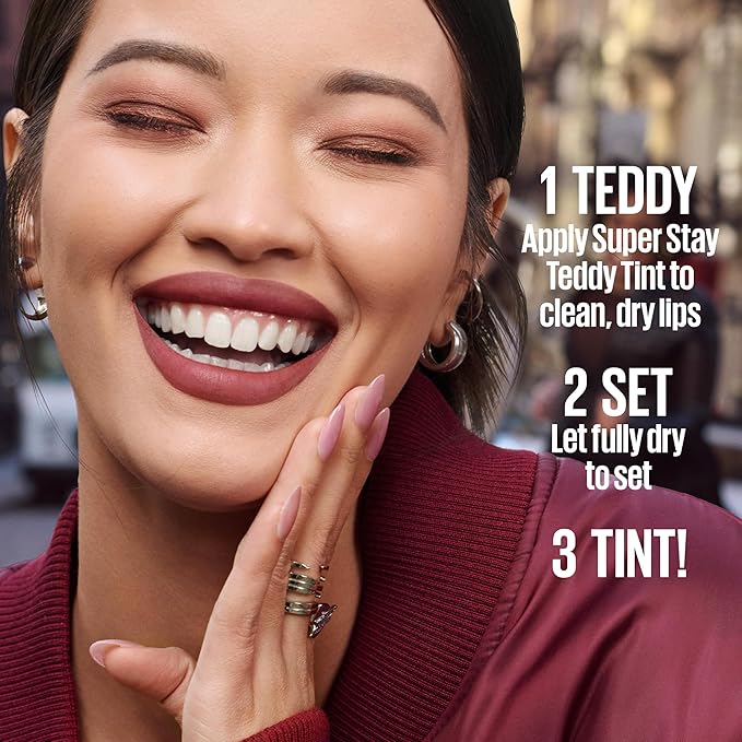 MAYBELLINE Super Stay Teddy Lip Tint, Long Lasting Matte Lipstick For Up To 12HR Wear, Wild At Heart, 1 Count
