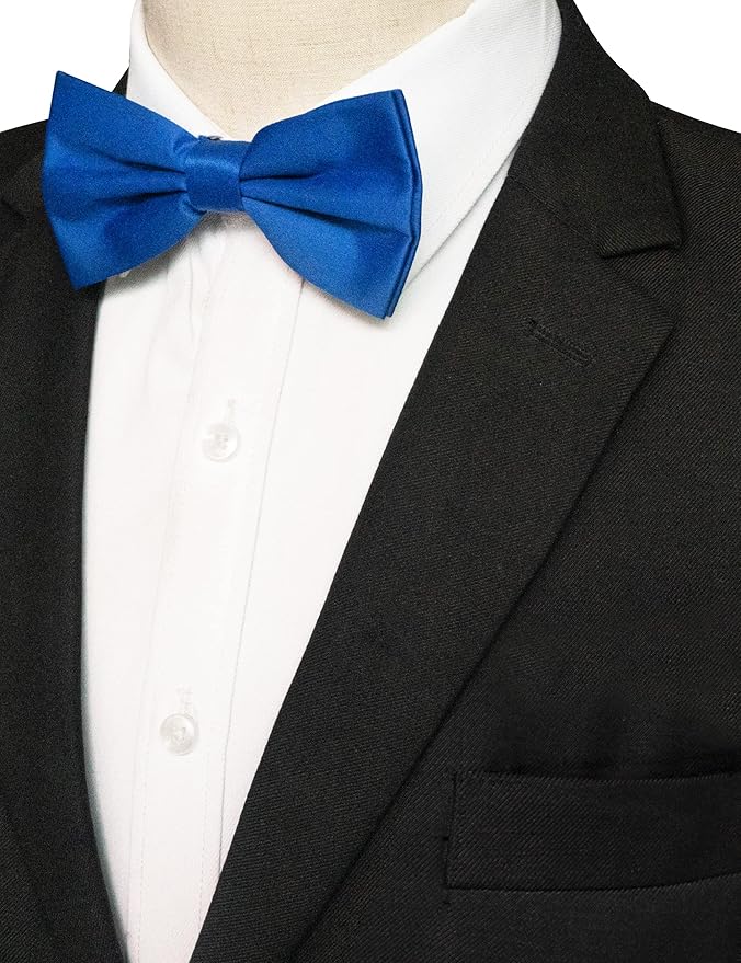 JEMYGINS Solid Color Pre-tied Bow Tie Adjustable Bowtie for Men