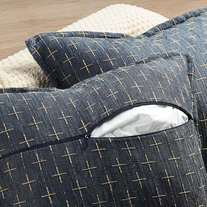 12x20 Pillow Covers Set of 2 Soft Polyester Textured Pillow Covers with Stylish Flange Edge Cozy Farmhouse Throw Pillows for Couch Bed Sofa Living Room