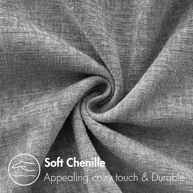 MIULEE Soft Chenille Throw Pillow Covers Dark Gray 20x20 Inch Pack of 2 | Modern Home Decor, Classic Decorative Pillows, Solid Dyed Cases, Boho Couch Cushion Covers for Sofa Bed Living Room