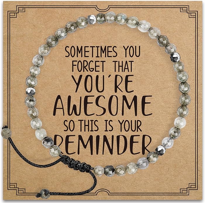 Inspirational Gifts Bracelets for Women: Valentines Mothers Day Birthday Gifts for Women Friends Sister Mom - Healing Natural Stone Beads Bracelets Thinking of you Get Well Soon Gift for Women