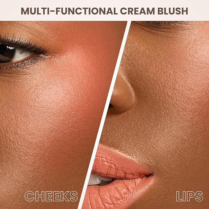 POISE Makeup HD Crème Lip and Cheek Compact | Long Lasting Cheek Blusher and Lip Stain Lipstick in One Hydrating for Skin Infused w/Shea Butter, BEAUTIFUL