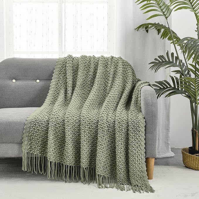 CREVENT Farmhouse Boho Knitted Throw Blanket for Couch Sofa Chair Bed Home Decoration, Soft Warm Cozy Light Weight for Spring Summer Fall (50''X60'' Christmas Set)