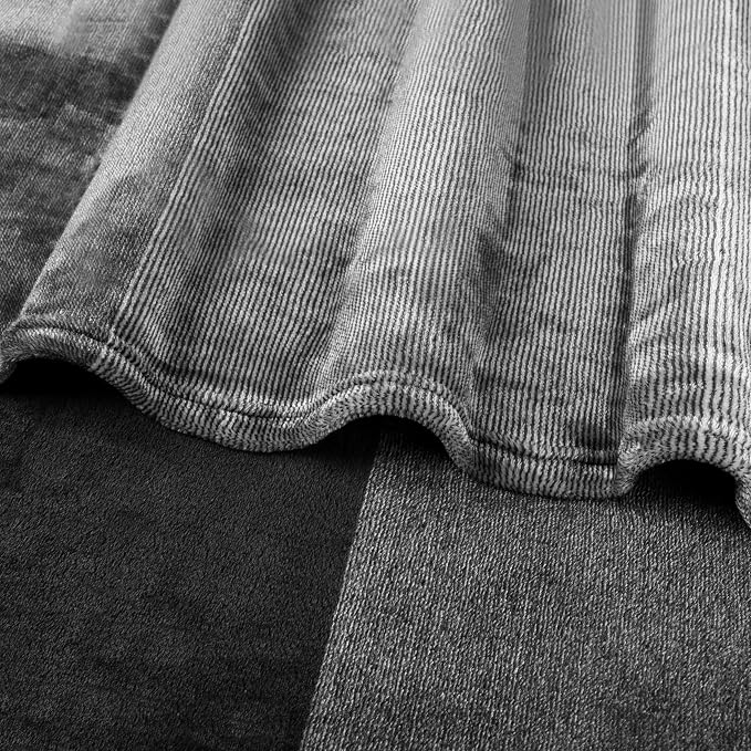 PAVILIA Black Ombre Fleece Throw Blanket for Couch Sofa Bed, 50x60 | Soft Plush Flannel Fleece, Lightweight Accent Blanket, Warm All Season, Machine Washable, Cozy Decor Gift