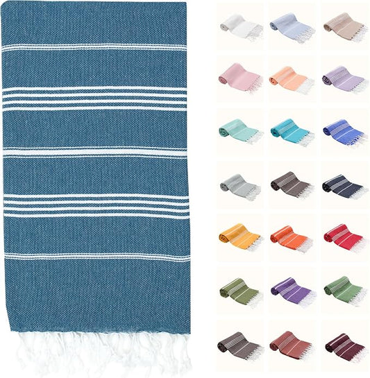 PARK & OZ Turkish Beach Towel – Oversized 100% Cotton Quick-Dry & Sand-Free Blanket 72x40 – Ultra-Absorbent, Lightweight & Compact Pool Towel for Beach, Travel, Spa, Gym, Camping & Home (Teal)