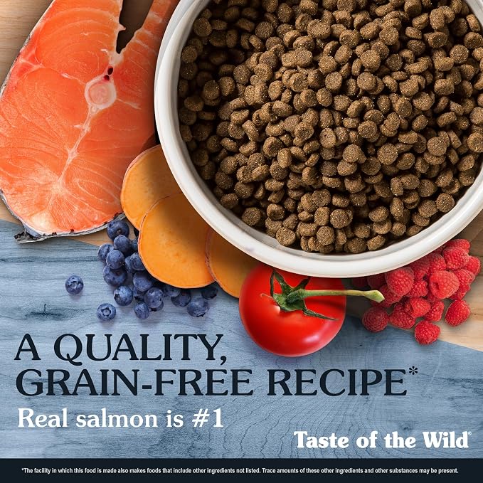 Taste of the Wild Pacific Stream Puppy Dry Dog Food, Salmon, 28lb | Puppy, Adult & Senior Dogs | Grain Free Recipe* | Nutrient Dense to Help Support Peak Health | Guaranteed DHA & Probiotics