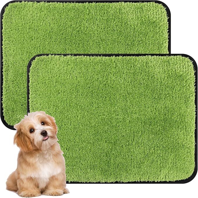 Reusable Dog Puppy Pads, Soft Washable Pee Pads Leakproof 18 x 24 in 2 Pack | Non-slip backing, Efficient Absorbent Multi-use Pad for Crates, Floors, Car Seats, Puppy Training and Incontinence