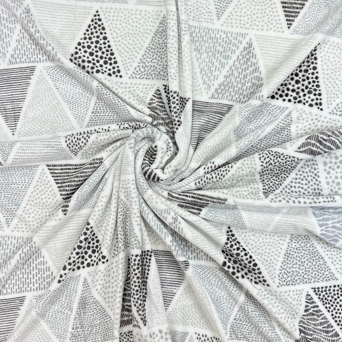 Throw Blanket: Velvety Soft, Durable Fleece Accent for Bed or Couch (Triangle Geo, 50 x 60 inches)