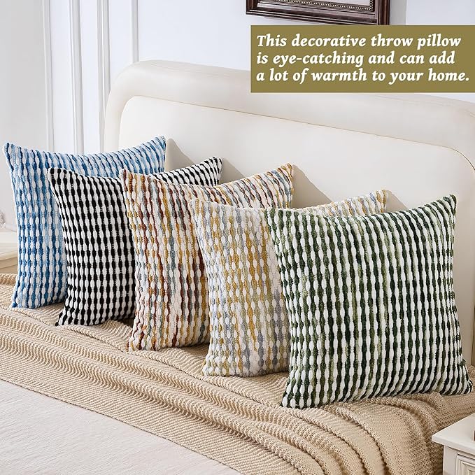 Boho Chenille Pillow Cover Decorative Tufted Pillowcase for Couch Bed Sofa Bedroom Living Room Modern 20 x 20-Inch Sage Green