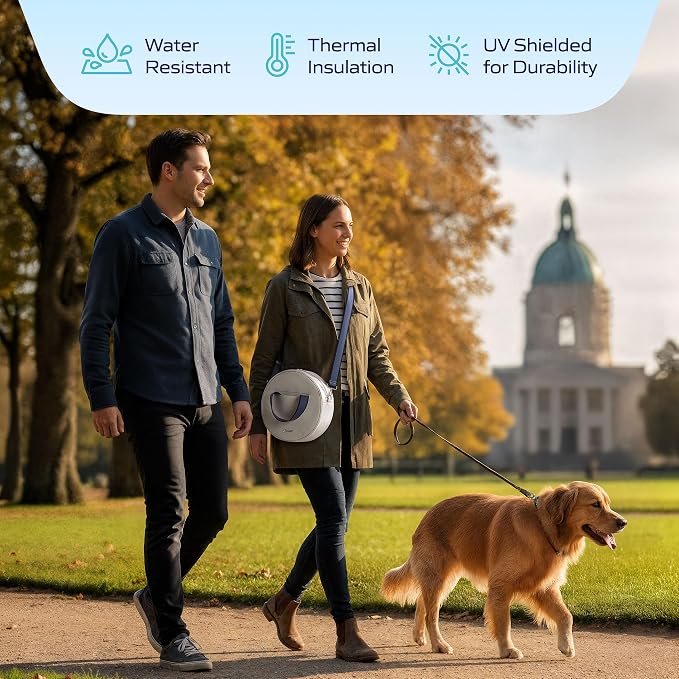 Torus Pet® Tote Bag for Dog Water Dispensers | Fits Maxi & Mini Bowls | Insulated & Water-Resistant | Poop Bag Holder Included | Stylish Dog Walking Bag for Walks, Car Journeys & Daily Adventures