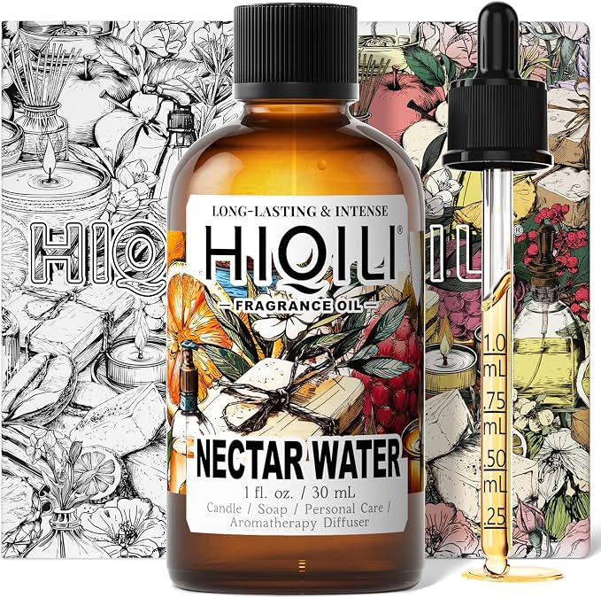 HIQILI Nectar Water Fragrance Oil for Diffuser, Jasmine & Osmanthus Scents, Candle, Soap, Perfume Making, White Floral Long Lasting Aroma - 1 Fl Oz