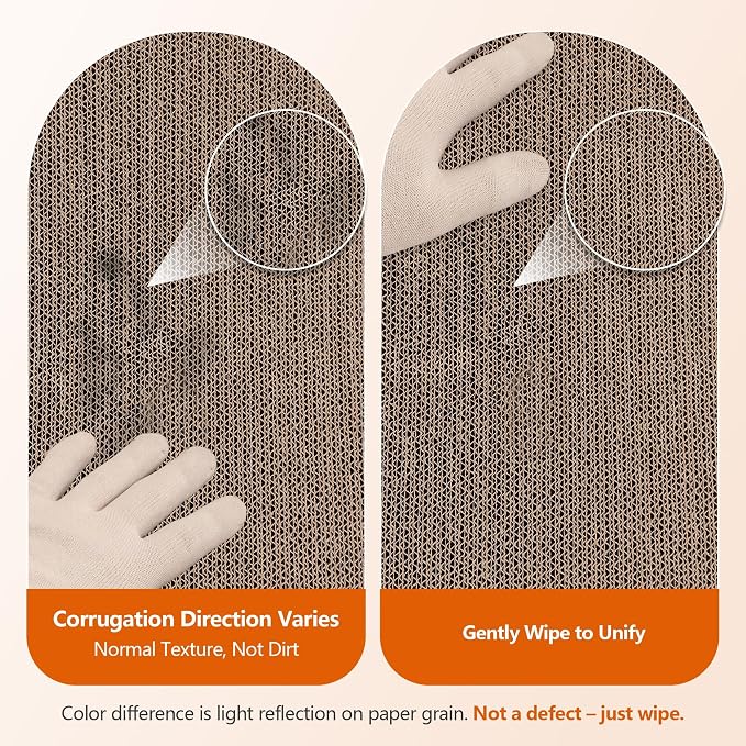 Cat Scratcher 2 in 1 Scratchers for Indoor Cats Scratching Board Cardboard | Horizontal Corrugated Scratch Pad for Cats as Beds & Furniture Reversible Sofa Scratch