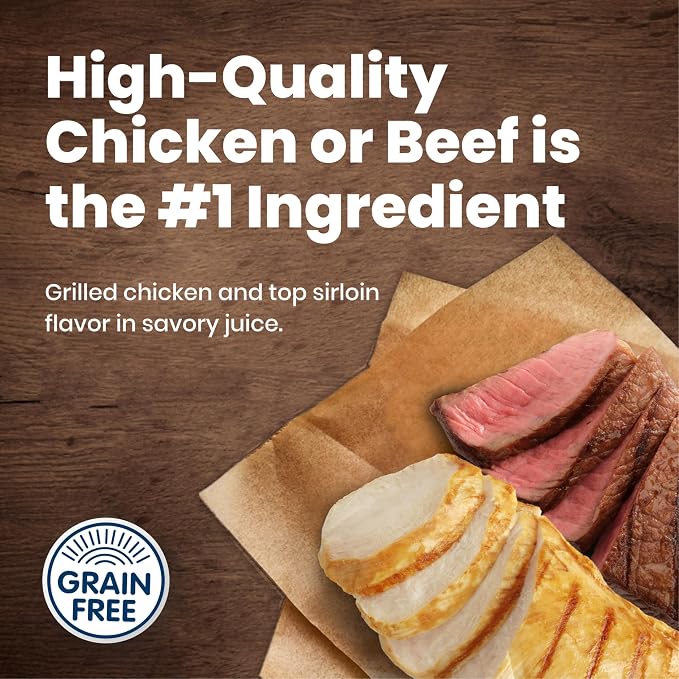 Blue Buffalo Delights Variety Pack Small Breed Wet Dog Food, 3.5 oz, 12 ct | Top Sirloin & Grilled Chicken (6 of Each), Grain-Free, Pate Style, No Corn, Wheat, or Soy