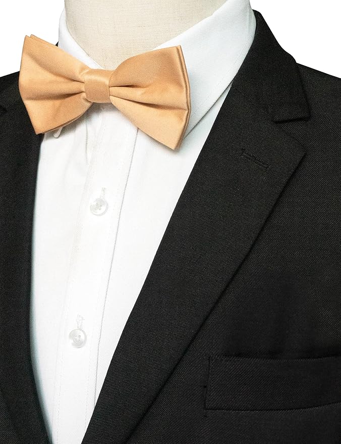 JEMYGINS Solid Color Pre-tied Bow Tie Adjustable Bowtie for Men