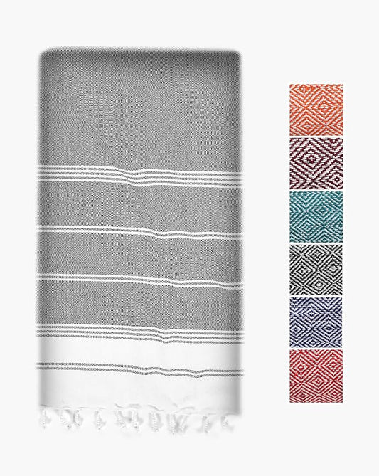 LANE LINEN Beach Towel, Oversized Beach Towel 39"x71", Lightweight Beach Essentials for Women, Large Pool Towel, Absorbent & Quick Dry, Sand Free Beach Towel - Ebony
