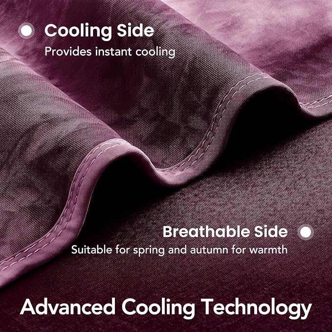 Cooling Blanket Throw 50"x70" for Hot Sleepers | Cold Summer Soft Blanket for Bed Couch and Travel Absorbs Heat Q-Max>0.35 Cool Lightweight Throw for Night Sweats Menopause