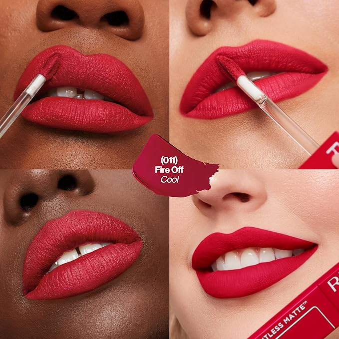 Revlon ColorStay Limitless Matte Liquid Lipstick, Vegan Formula, No-Budge, Longwear Lip Color, Long Lasting, Lightweight/Comfortable, Waterproof, 011 Fire Off, 0.17 fl oz