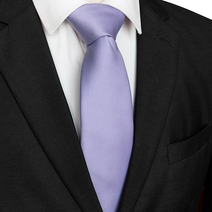 JEMYGINS Solid Color Tie Mens Necktie for Business and Wedding