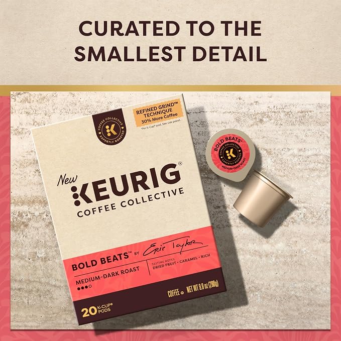 Keurig Coffee Collective, Bold Beats by Eric Taylor, Medium-Dark Roast Coffee, Single Serve Keurig K-Cup Pods, 20 Count