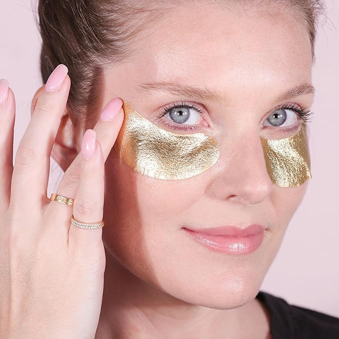 Wander Beauty Winter Glow Kit, Eye Masks, De-puffs, Brightens Dark Circles, Hydrates, Limited Edition, 16 Pairs, Gold & Rose Gold, Hyaluronic Acid, Calendula Extract, Suitable for All Skin Types