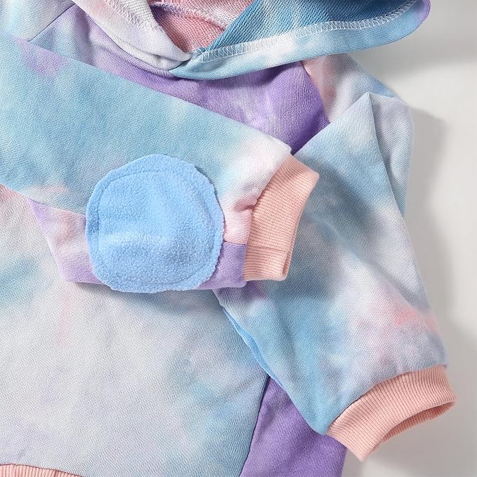 Dog Cotton Tie dye Hoodie Pullover Sweatshirts Soft and Stretch Pets Clothes Hooded for Large Dogs(Tie dye 3XL)