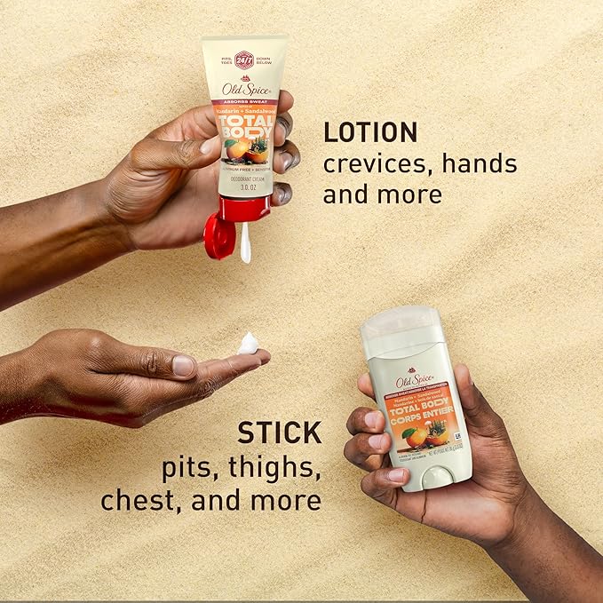 Old Spice Whole Body Deodorant Stick for Men, Aluminum Free, Mandarin + Sandalwood Scent, 24/7 Odor Protection, 24/7 Freshness, Dermatologist Tested, Gentle on Skin, Safe to Use All Over, 3.0 oz