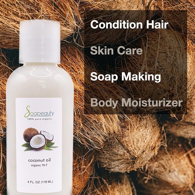 Soapeauty Coconut Oil 76 Degree Cold Pressed | Natural Carrier Oil for Candle Making & Soap Making, Face, Skin Care, Hair Care |(64 Oz)