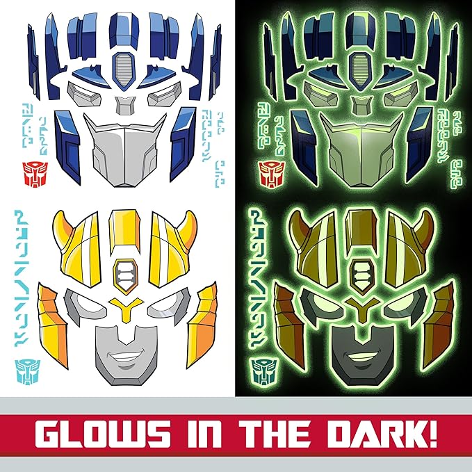 Transformers Pumpkin Decorating Tattoos – No Carve Halloween Pumpkin Kit | Includes Autobots & Decepticons Designs, Easy to Apply, Mess-Free, Kid-Friendly, Officially Licensed