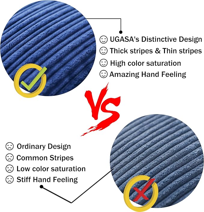 UGS UGASA Pack of 2, Velvet Soft Solid Decorative Throw Pillow Covers Set Cushion Cases Pillowcases for Livingroom/Couch, 18"x18"(45x45cm), Navy Blue