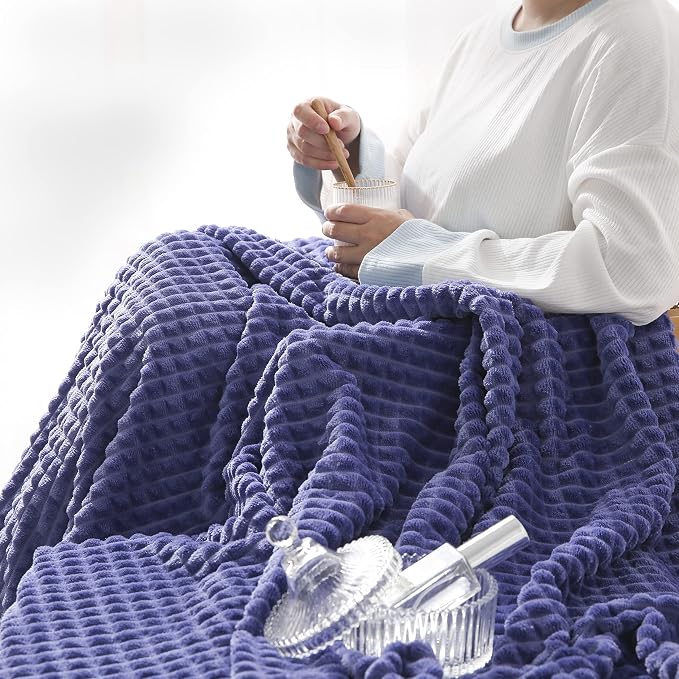 Simple&Opulence Very Peri Throw Blanket for Couch-Super Soft Fluffy Blankets for Women 50x70 Inches Cozy Lightweight Fleece Blanket for Home Decor