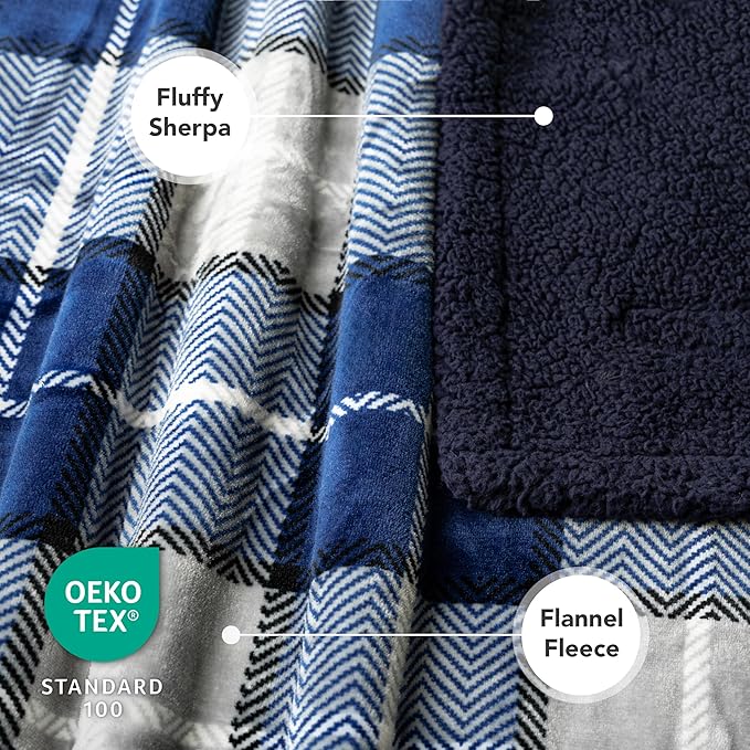 PetAmi Waterproof Dog Blanket for Small Puppy Cat, 29x40, Plaid Light Grey | 460 GSM Sherpa Fleece Reversible, Pee Proof Pet Blanket, Furniture Protector Cover for Couch Sofa Kennel Crate, Washable