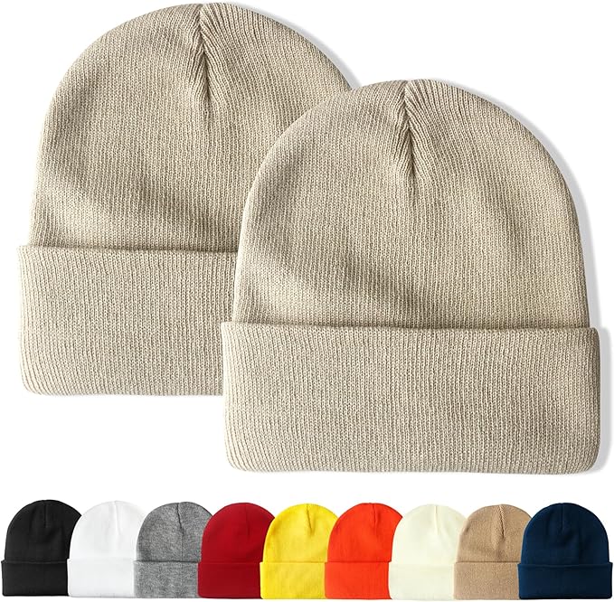 PFFY Unisex Beanie Hats for Men Women Knit Winter Beanies