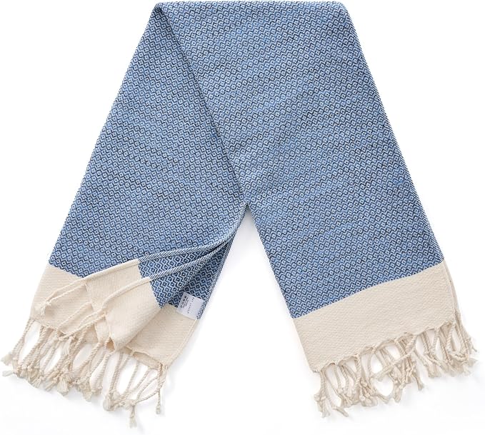 BAY LAUREL Turkish Hand Towel – Pack of 2 | Soft & Absorbent Decorative Towels for Bathroom, Hand, Face, Hair, Gym, Yoga, SPA, Kitchen & Tea | Boho Decor (Royal, Diamond 16x40 Inches (Set of 2)