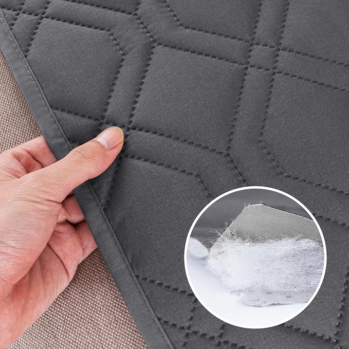 PrinceDeco Couch Cover for Dogs Waterproof Blanket Sofa Covers for 2 Cushion Washable Non-Slip Sofa Slipcover for Furniture, Crate, RV Seats,Car, Pet Puppy Essentials(30.5x62 Inch, Grey)