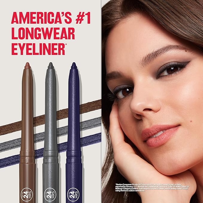 REVLON ColorStay Pencil Waterproof Eyeliner, Smudge-Proof, Eye Makeup with Built-In Sharpener, Stocking Stuffer for Women, 209 Black Violet, 0.01 oz