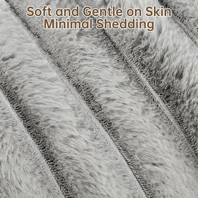 Donut Dog and Cat Bed, Luxurious Comfortable Faux Rabbit Fur Pet Beds, Round Anti-Anxiety Calming Puppy Kitten Bed with Anti-Slip Bottom for Small Medium Dogs & Cats(23", Grey)