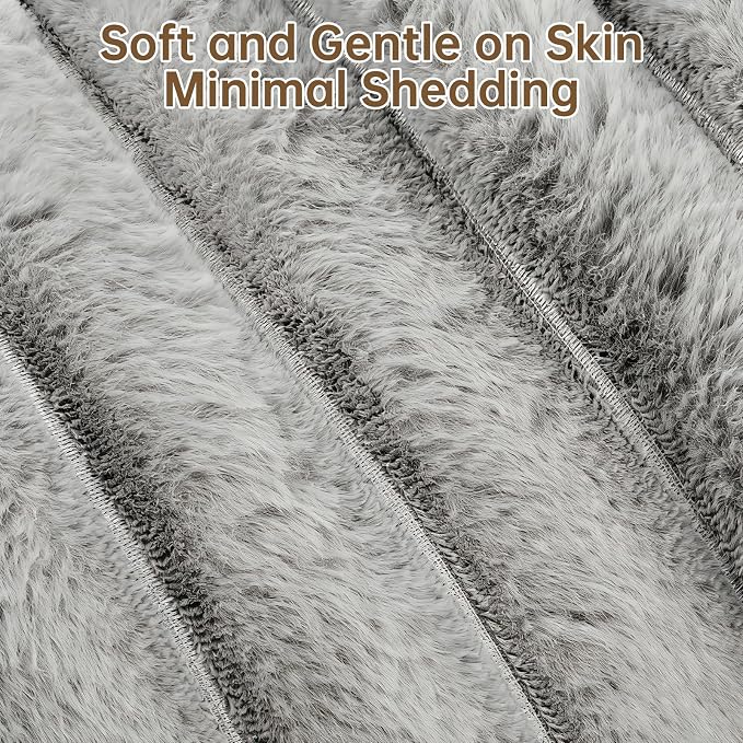 Donut Dog and Cat Bed, Luxurious Comfortable Faux Rabbit Fur Pet Beds, Round Anti-Anxiety Calming Puppy Kitten Bed with Anti-Slip Bottom for Small Medium Dogs & Cats(20", Grey)