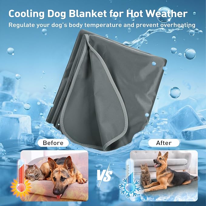 Kritter Planet Waterproof Cooling Dog Blanket, Summer Furniture Protector | 30 x 50 Inch Reversible Mat for Sofa, Bed & Car Seat, Lightweight, Washable & Comfort, Indoor & Outdoor Use for Dogs & Cats