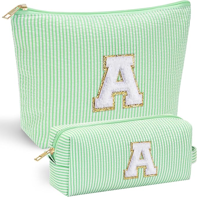 YOOLIFE Christmas Gifts For Teenage Girls Stocking Stuffers For Teen Girls Initial Makeup Bag | Cosmetic Travel Toiletry Bag | 9 10 11 12 13 14 15 Years Old | Teen Girl Gifts Trendy Stuff A