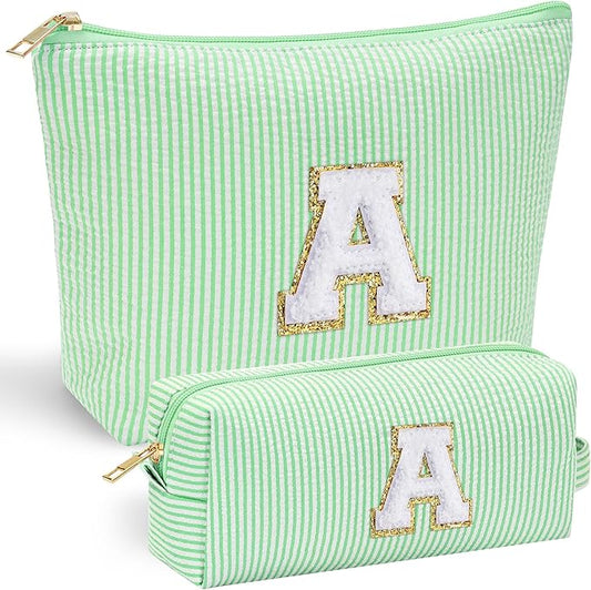 YOOLIFE Christmas Gifts For Teenage Girls Stocking Stuffers For Teen Girls Initial Makeup Bag | Cosmetic Travel Toiletry Bag | 9 10 11 12 13 14 15 Years Old | Teen Girl Gifts Trendy Stuff A