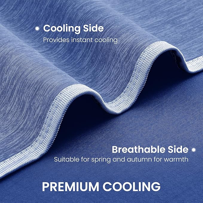 Cooling Blanket King Size 90"x108" for Hot Sleepers Summer Blanket | Absorbs Heat Cold Summer Blanket for Night Sweats & Menopause Q-Max>0.5 Lightweight Breathable Soft Double-Side Cooling